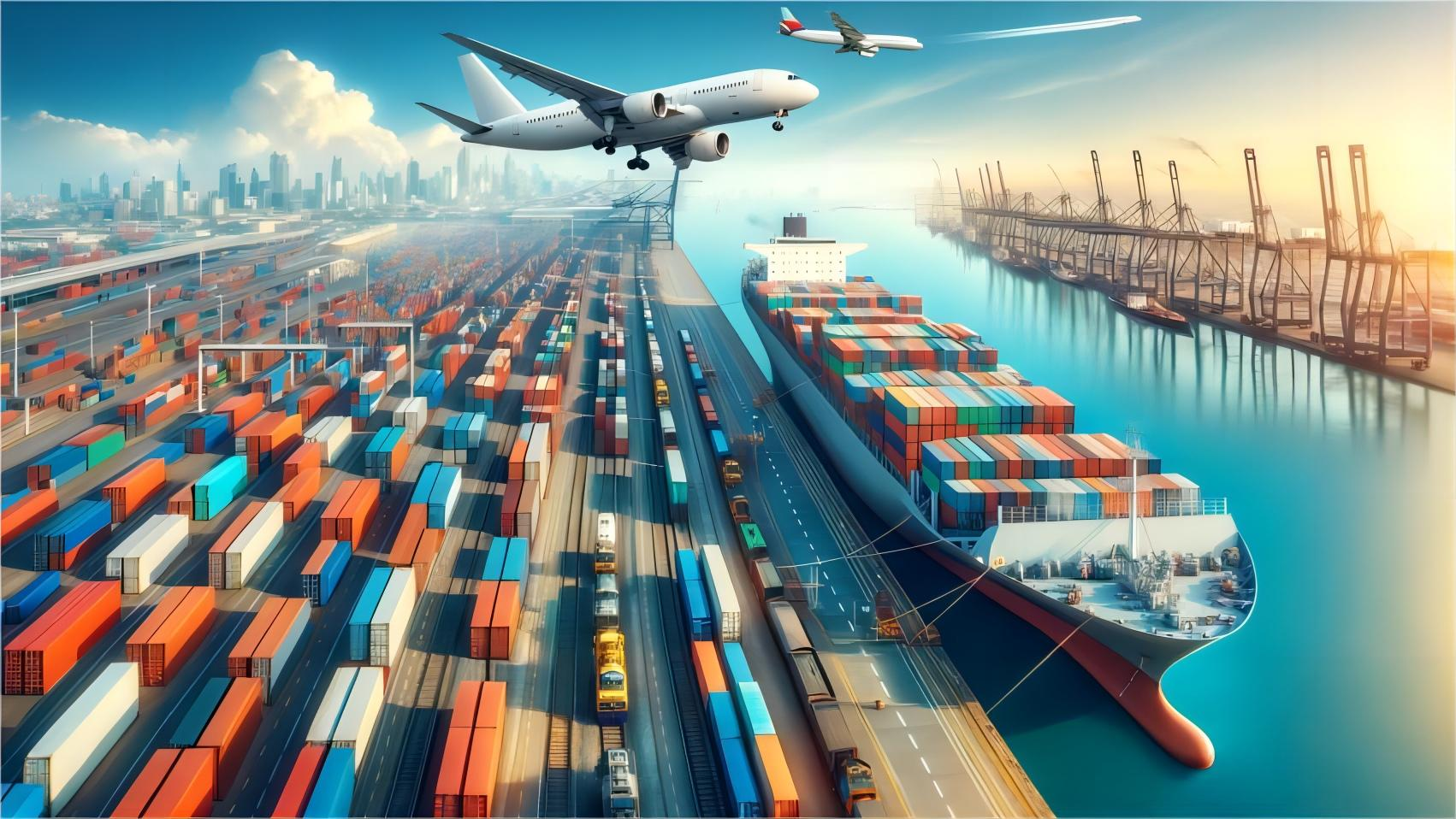 Logistics worker managing cargo for international shipping