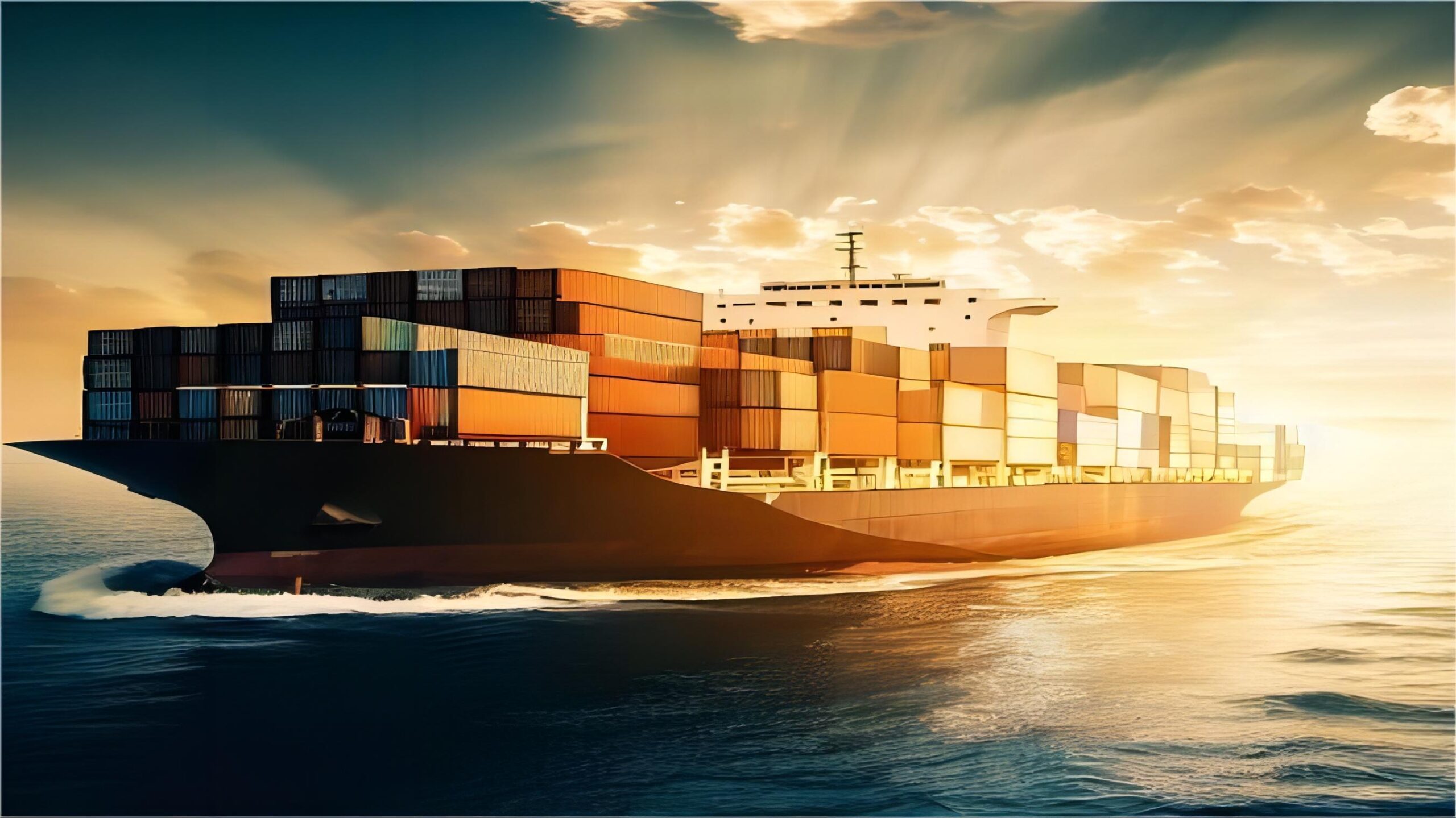 Cargo ship transporting containers from China to Mexico