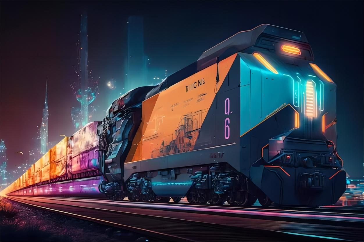 Rail freight train on the New Silk Road to Europe