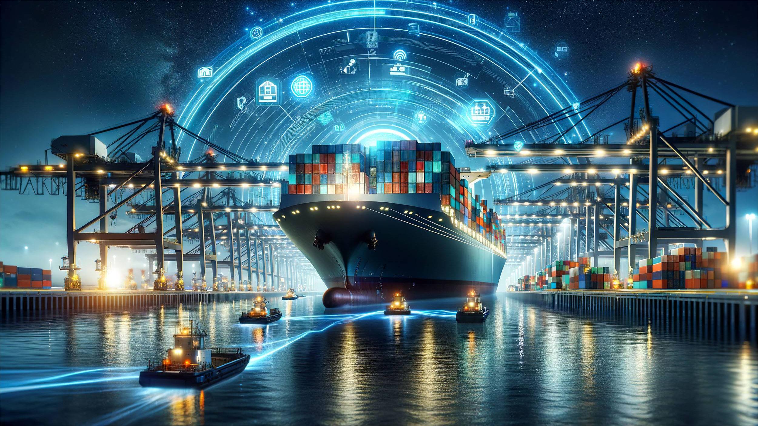 Cargo ship transporting containers from China to Australia